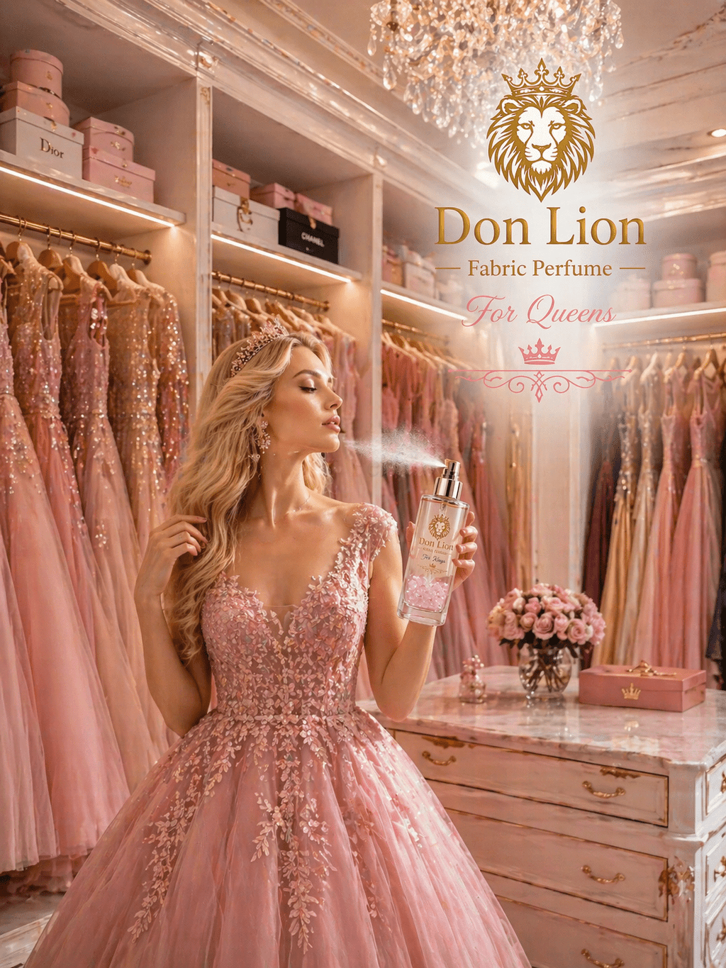 Don Lion Fabric Perfume 150ml (Rose Crystal Edition – For Queens) - Matrixes