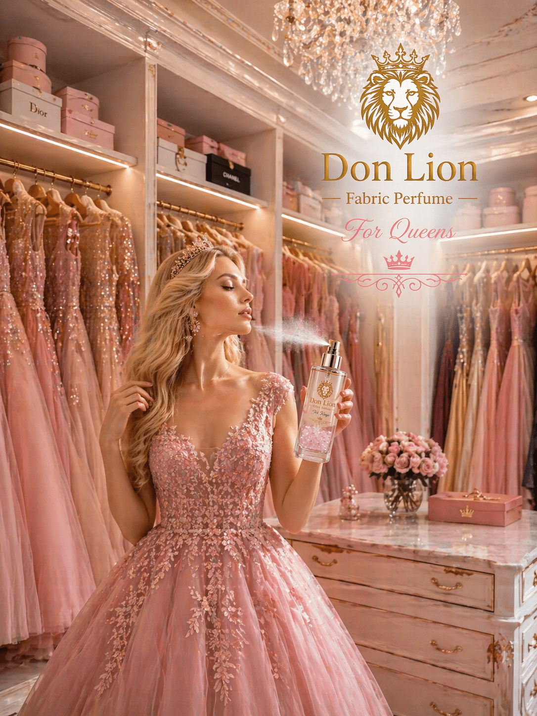 Don Lion Fabric Perfume 150ml (Rose Crystal Edition – For Queens) - Matrixes